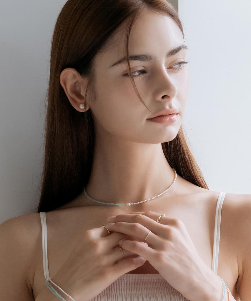 Mcel 14K Iris Half Freshwater Pearl Necklace