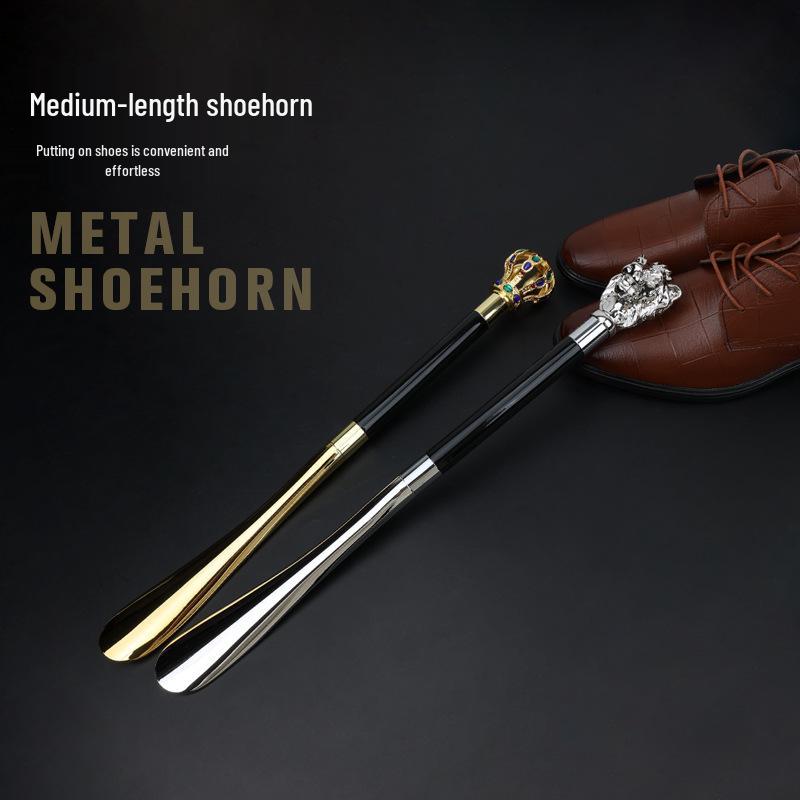 Maximilian Luxury Shoehorn with Metal and Wood Handle for Home or Hotel Use