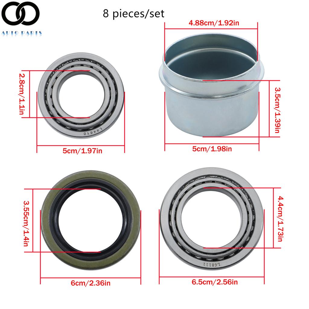 2 Sets 3500 Lb Boat Trailer Axle Bearing Kits L68149 L44649 Bearing Kit 171255TB