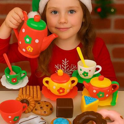 Cake Dessert Afternoon Tea Set Simulation Food Kettle Cookies Playhouse Kitchen Pretend Play Plastic Tea Set For Girls