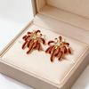 Red Firework Rhinestone Earrings for Women - Unique, Trendy, High-End Fashion Studs