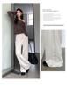 2025 Autumn/Winter Women's Off-White High-Waisted Retro Wide-Leg Jeans: Loose, Slimming, Floor-Length Straight-Leg Trousers.