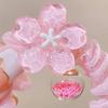 2Pcs Hair Tie High Elasticity Glossy Fabric Hair Rope with Transparent Cherry Blossom