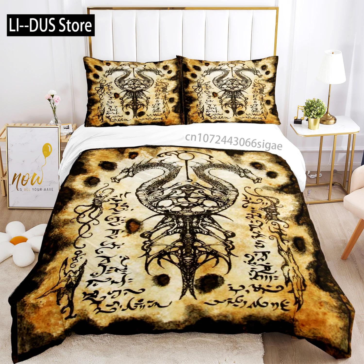 

Comforter Cthulhu Mythology Print 3 Pieces Bedding Set Fashion Article Children Or Adults For Beds S Gift Room Decor Comforter (quilt)-EU Single(135*200cm)3pcs