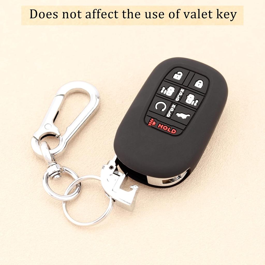 TANDRIVE Key Fob Cover For Honda 2025 2026 Odyssey, 7 Button, Silicone, 2-Pack, Black