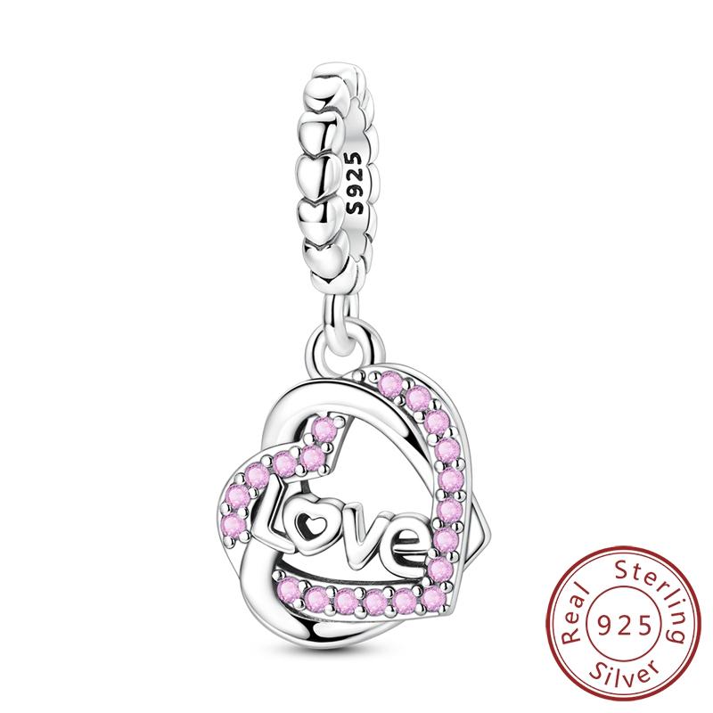 100% Copper New Zircon Star Moon Heart Clover Fit Original Charm Pendent Dangle Bracelet Diy Women Jewelry Gift