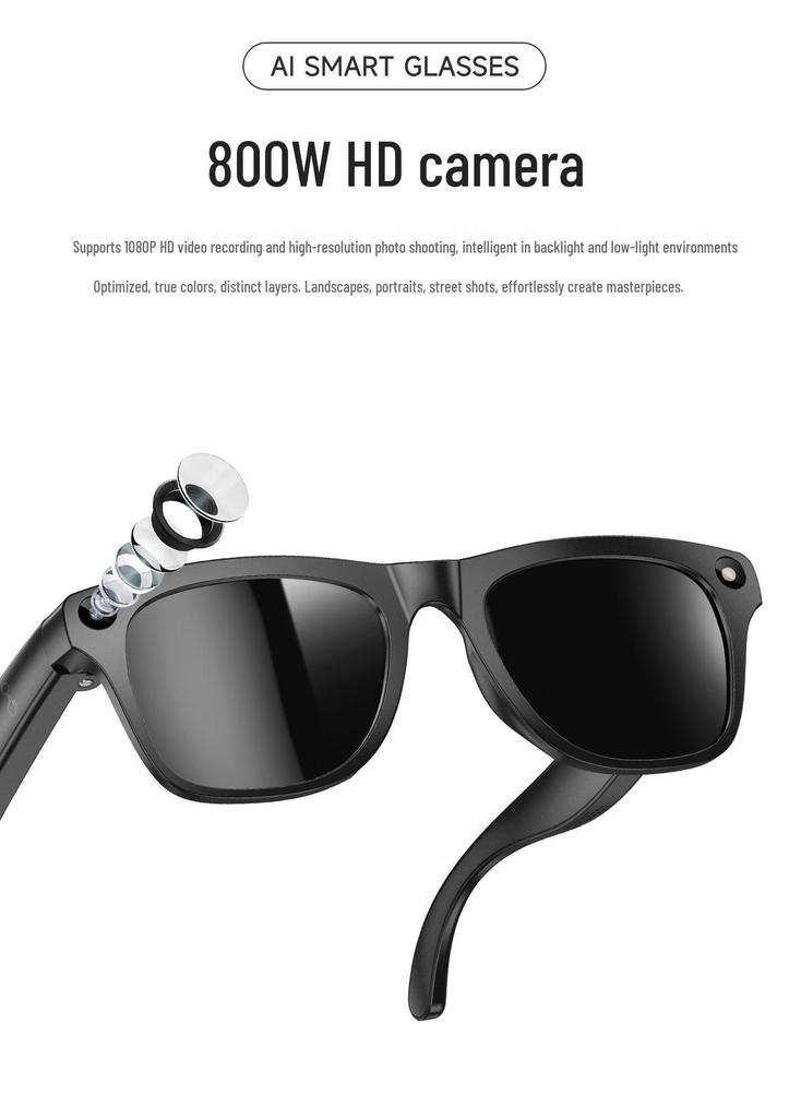 XK One Mac CrossAI Smart Glasses: Capture photos, translate, recognize objects, Bluetooth enabled, and color-changing lenses.