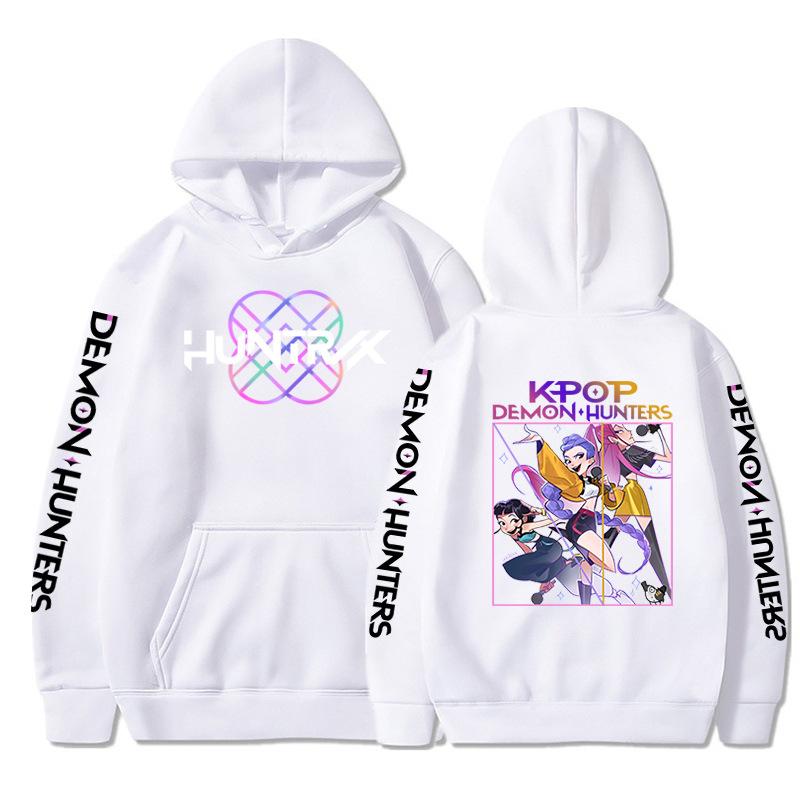 K-Pop Demon Hunters Hoodie Men Women Harajuku Long Long Pullover Tops Fashion Unisex Sweatshirt Hooded Teens Sportswear Trends