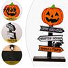 Halloween Atmosphere Props Wooden Sign Decoration DIY Ghost Pumpkin Bat Tabletop Ornament with Party Centerpieces Spooky Slogans Rustic for