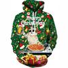 Autumn Winter Creative Colorful Christmas Series 3D Digital Printed Men's Loose Fitting Pullover Hoodies Fashionable Long Sleeved Hoodies