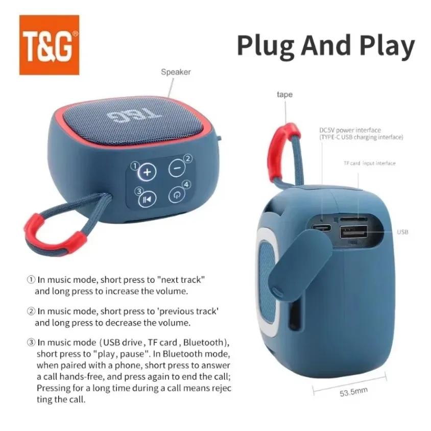 TG659 Mini Wireless Powerful Bluetooth Speaker TWS Bluetooth 5.3 Sound Box HIFI Loudspeaker Support TF Card Motorcycle Radio