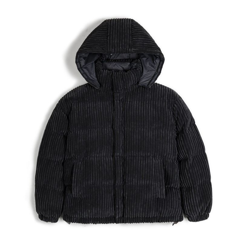 

Madden Cargo American vintage Corduroy Down jacket Corduroy Hood Detachable Black Thickened down Coat Men s Winter Black M