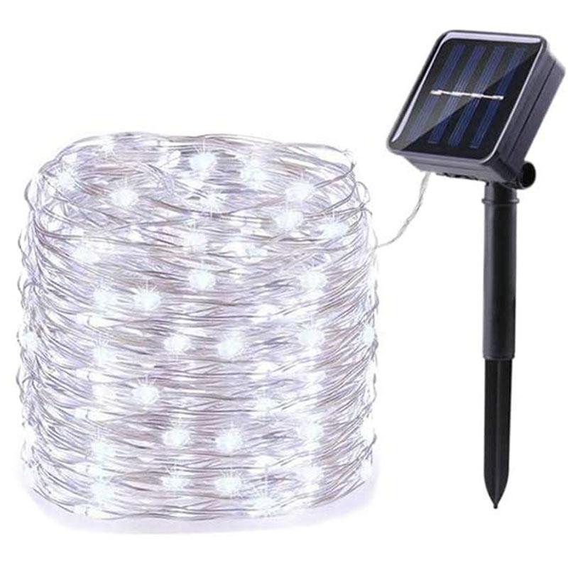 

LED Solar String Lights Outdoor Fairy Christmas Lights 8 Modes Waterproof Tree Lights for Garden Patio Party Balcony Xmas Decor 5m 50led білий