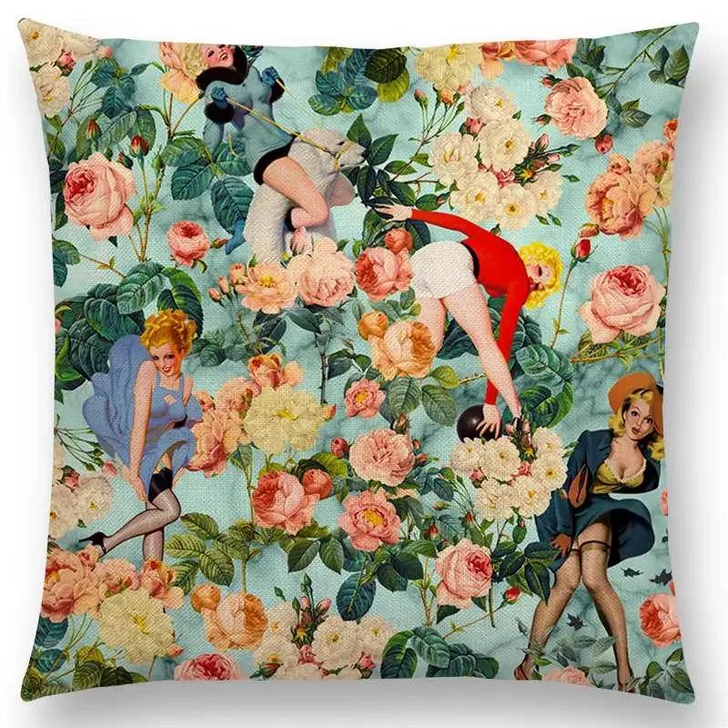 Latest Gorgeous Death Beautiful Skull Floral Garden Colorful Flower God Meaning of Life Cushion Cover Car Sofa Throw Pillow Case