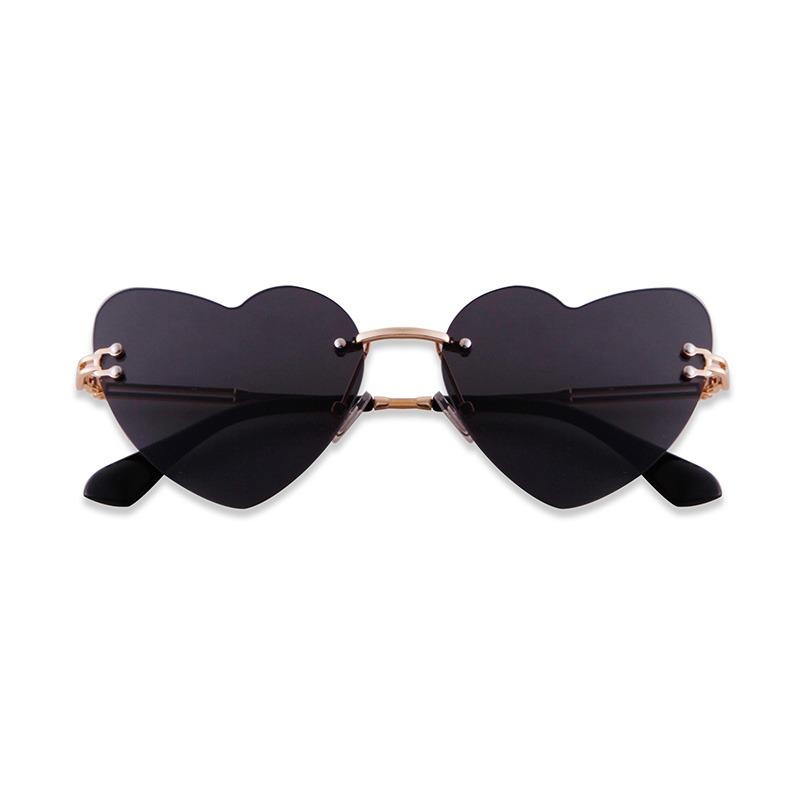 Fashion Red Heart Festival Sunglasses for Women Men Brand Designer Trendy Cat Eye Love Sun Glasses Rimless Party Shades S7268Q