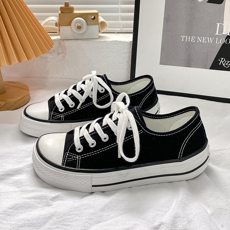 

Туфли из парусины с квадратным носком, женские трижды вулканизированные белые туфли, студенческая универсальная повседневная обувь 40