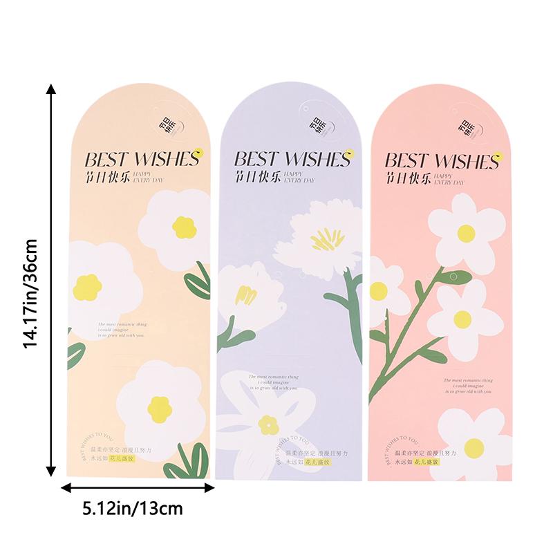 5Pcs Creative Single Bouquet Wrapping Paper Card Women'S Day Goddess Day Valentine'S Day Birthday Flower Cards For Her