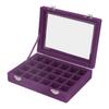 Small Velvet Jewelry Box Organizer 24 Compartments Jewelry Case Earring Rings Storage Box Jewelry