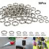 50Pcs Stainlesss Steel Split Rings Assorted Fishing Tackle Fishing Rings for Blank Lures Crankbait Hard Bait Fishing Accessoies