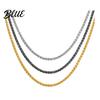 Exquisite Necklace Wheat Chain for Men Gold Black Tone