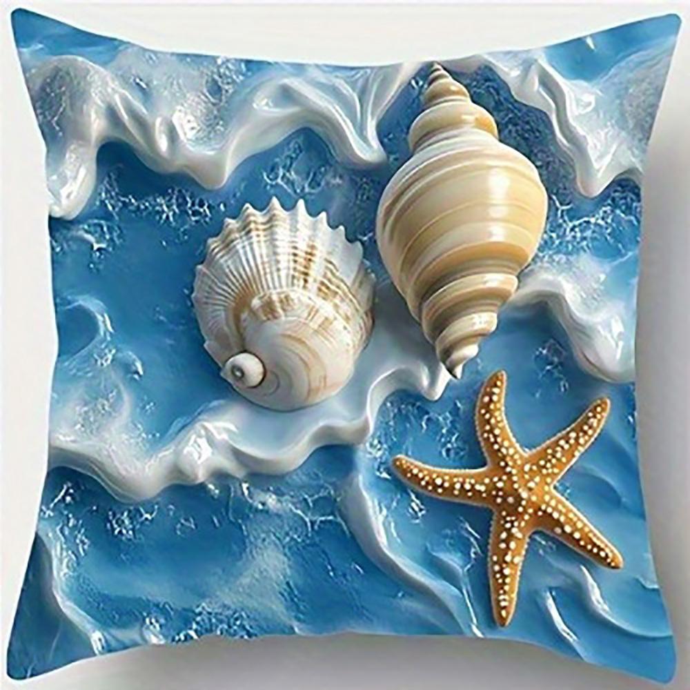 Sailboat On Blue Wave PillowcaseSuitable for Sofa Car Bedroom Decorative Cushion Cover Pillow Cover