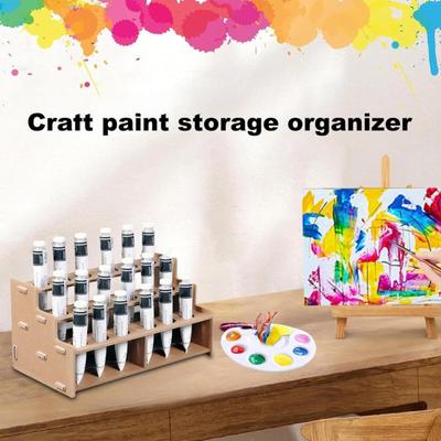 Organizzatore di Pitture Scaffale Portaoggetti Multistrato Grande Capacità Alta Stabilità Salvaspazio Porta Pitture Stand