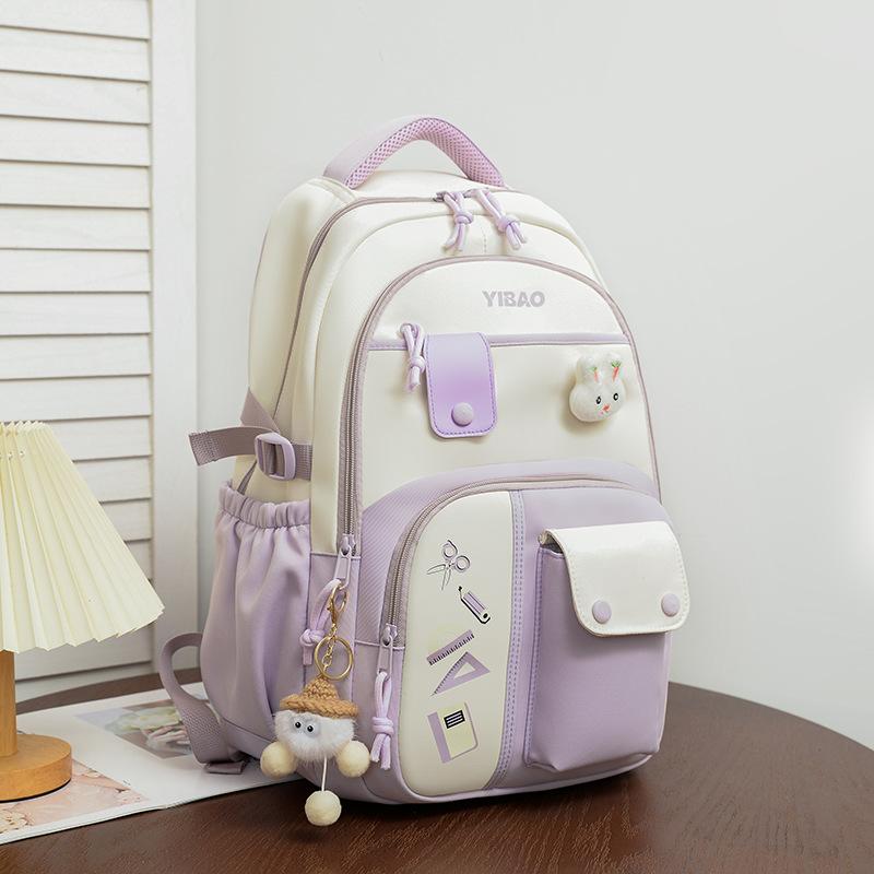 Niedlicher Hase Kinder Schulrucksack für Teenager Mädchen Modischer Spleißfarbkontrast Frischer Damenrucksack Kinder Schultaschen