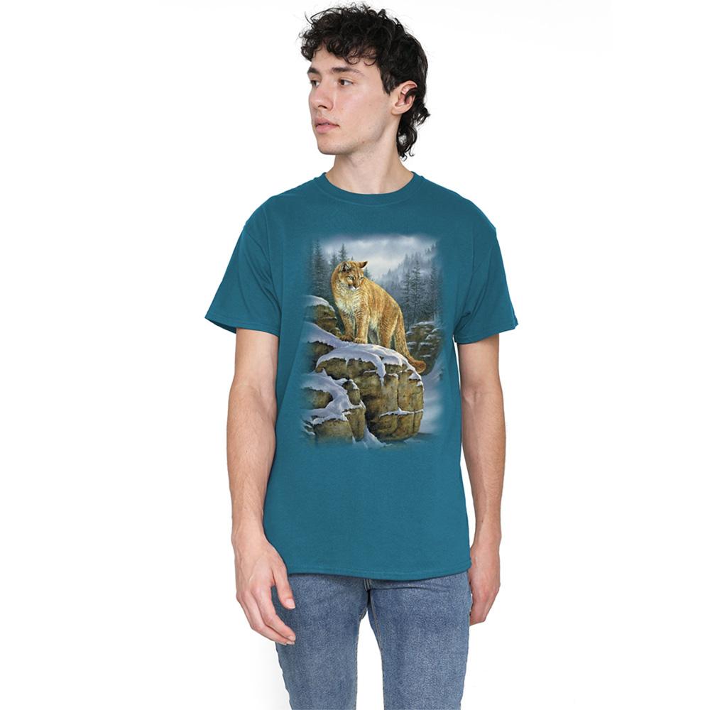Wild Wings Unisex Adult Wildlife Misty Canyon Cougar T-Shirt