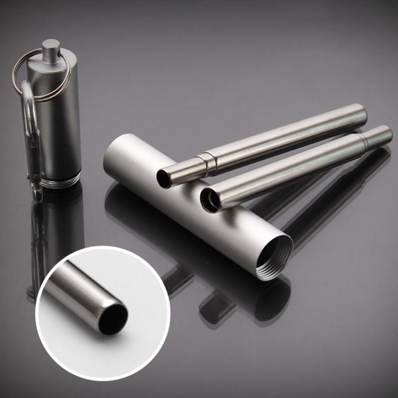 1/3Pcs Reusable Telescopic Straw 304 Stainless Steel Metal Straw With Cleaning Brush Portable Drinking Straw Set For Travel