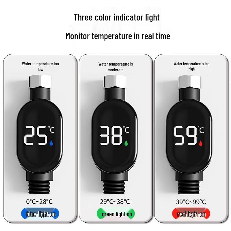 Smart LED Thermometer Shower Head with Touch Screen and Digital Display