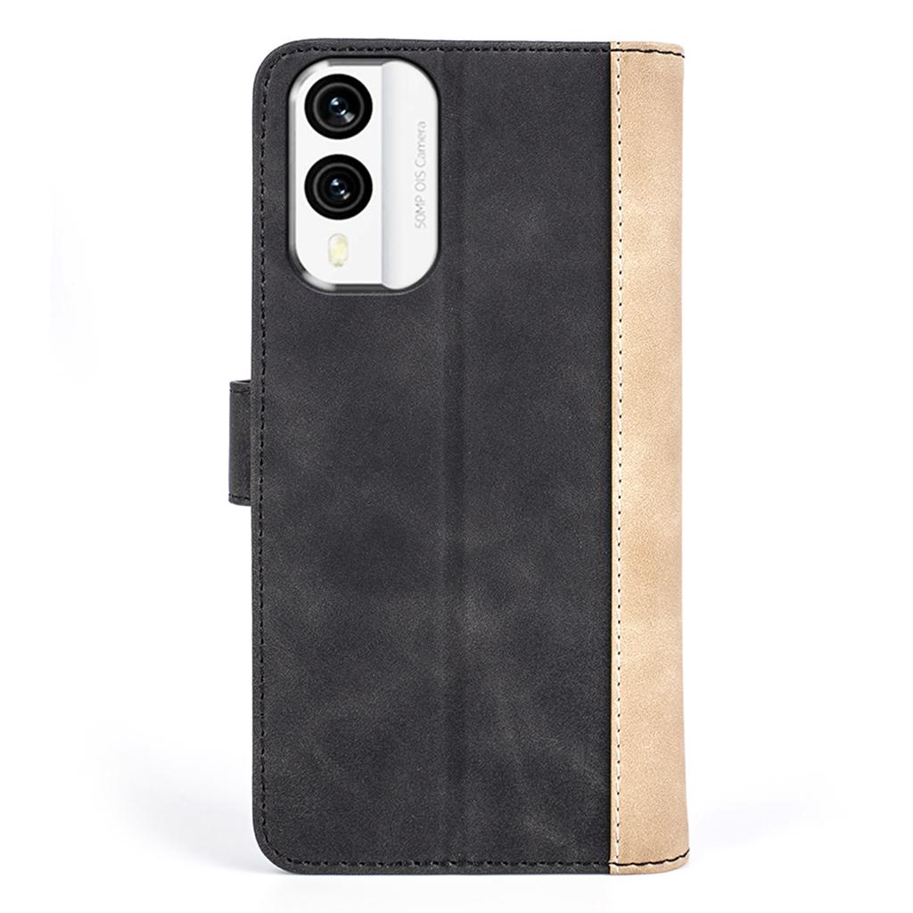 For Nokia X30 5G Dual Color Splicing Drop-proof PU Leather Phone Cover with Wallet Stand