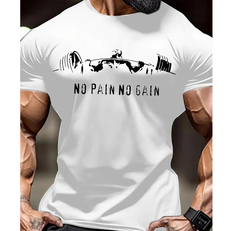 Neues Sommer Herrenmode T-Shirt Persönlichkeit Hantel Aufdruck Herren T-Shirt Top