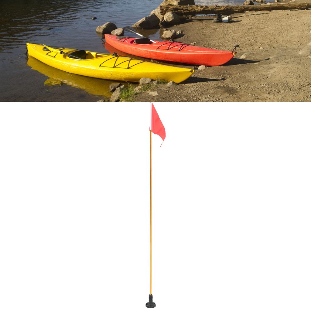 Kayak Flag Aluminum Flagpole Nylon DIY Kayak Safety Flag with Base Kit for Canoe Outdoor