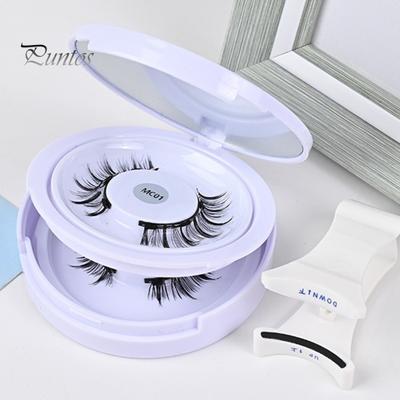 1 Set magnetische falsche Wimpern mit Wimpernapplikator-Werkzeug, wiederverwendbare Einzel-/Doppelschicht, natürliche, feine künstliche Wimpern, Wimpernclip, Make-up-Tools für Frauen