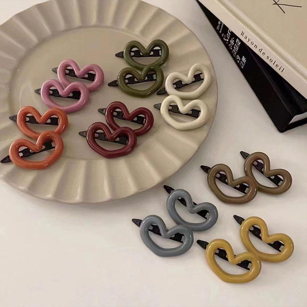 Bangs Clip Headdress Hair Accessories Y2K Hair Barrettes Love Heart Hair Clip Korean Style Hairpin