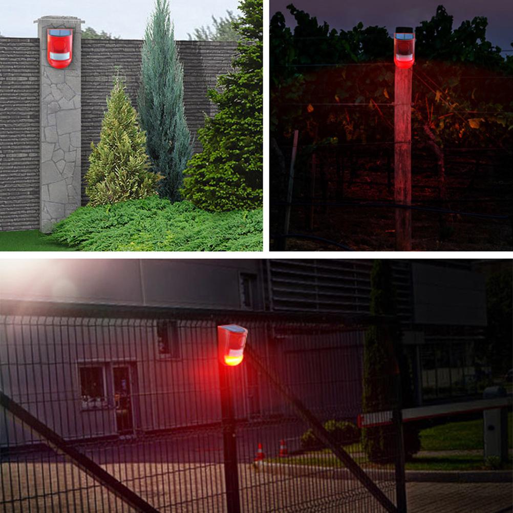 4 Modes Adjustable Waterproof Solar Powered Sound Alarm LED Light Security Alarm Light