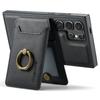 For Samsung Galaxy S25 Ultra Magnetic Case PC+TPU+PU Phone Cover with Card Holder