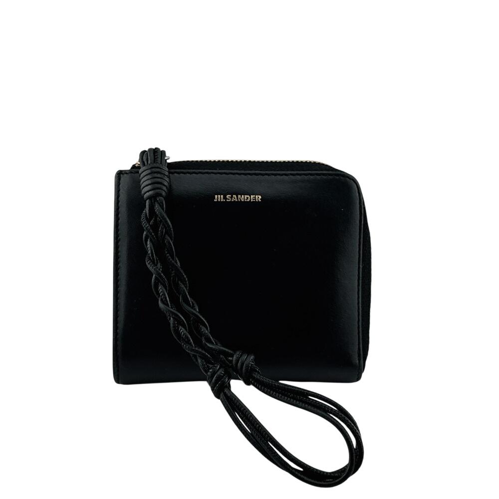 

JIL SANDER Compact wallet logo leather Bifold Wallet black leather Used