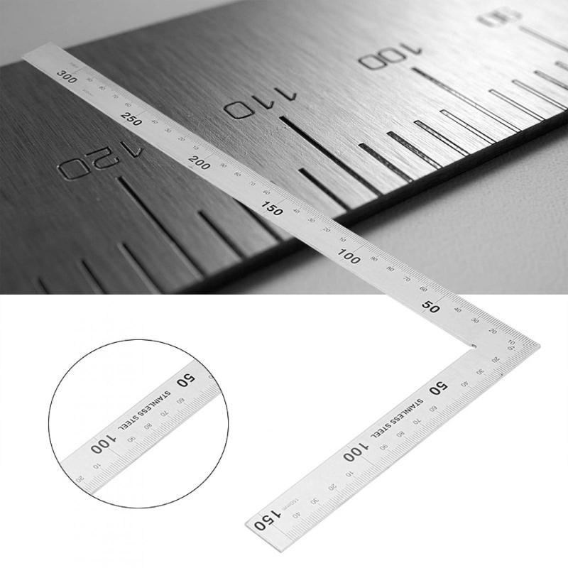 90 Degree Framing Square Ruler Layout Template Tool L Shape Right Angles Ruler Universal Stainless Steel Measuring Ruler