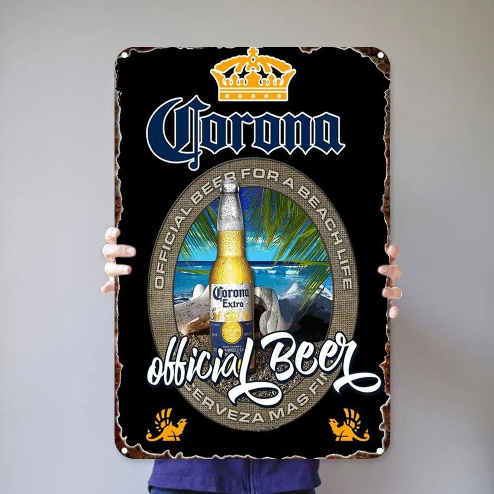 Vintage Beer Metal Wall Art, Retro Iron Painting Bar Home Decor Plaque