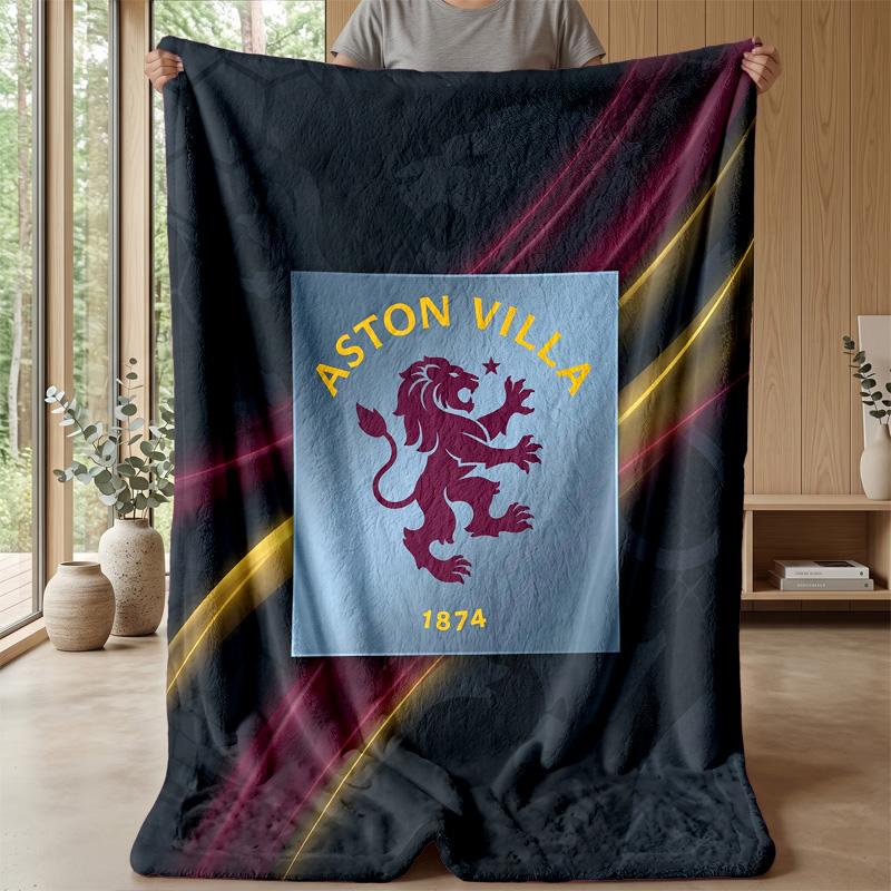 Aston Villa Football Soft Flannel Fleece Blanket Lightweight Cozy Warm Throw Blanket For Sofa Bed Home Decor