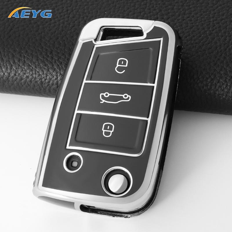 rldf3 For VW Volkswagen Golf 7 MK7 Tiguan MK2 For SEAT Ateca Leon FR 2 Ibiza For Skoda Octavia Car Key Case Cover Interior Accessories