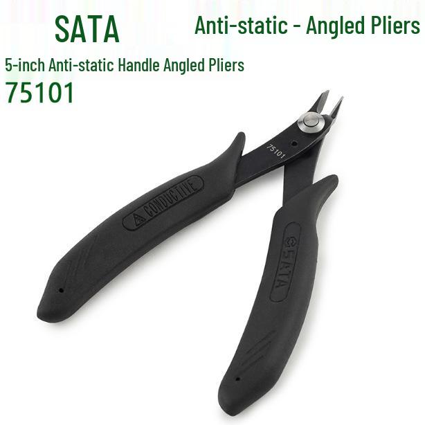 SATA Anti-static Angled Pliers - 5 Inch Durable Mini Electronic Scissors 5-inch Anti-static Angled Pliers-75101