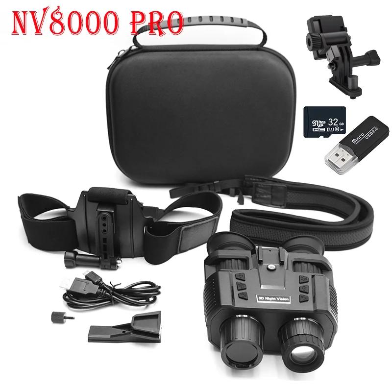 

NV8000 Pro 3D Інфрачервоний бінокль нічного бачення Професійний HD 4K телескоп для кріплення на голову для полювання Кемпінг Тактичні окуляри NV8000 Pro