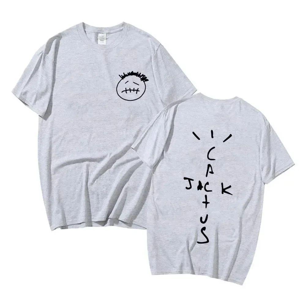 Fashion Hip Hop T Shirt Casual Short Sleeve T-shirt Rapper Cactus Jack Music Album T Shirt Casual Loose Tops Aesthetic Clothes
