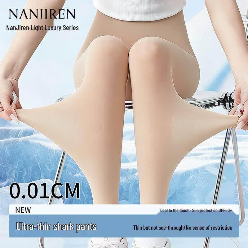 Nanjiren Women s Ultra-Thin Cooling Ice Silk Shark Leggings XL