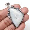 Pendant Moonstone Cabochon Gemstone Valentine'Day Gift Silver Jewelry 2.25"