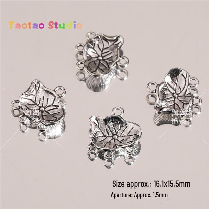 Tibetan Antique Silver Flower Spacer Beads Pendant for DIY Jewelry