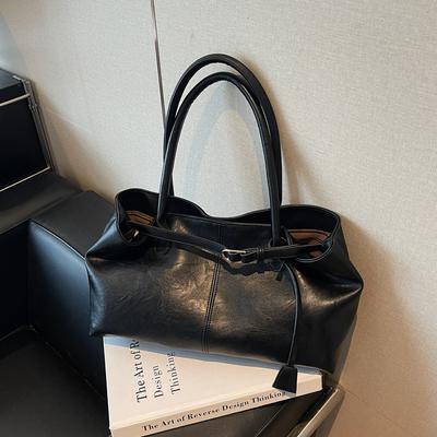 Großes Fassungsvermögen Retro Ölwachs Pitot Tasche Damen 2025 Herbst Neue Handtasche Vielseitige Umhängetasche Unterarmtasche