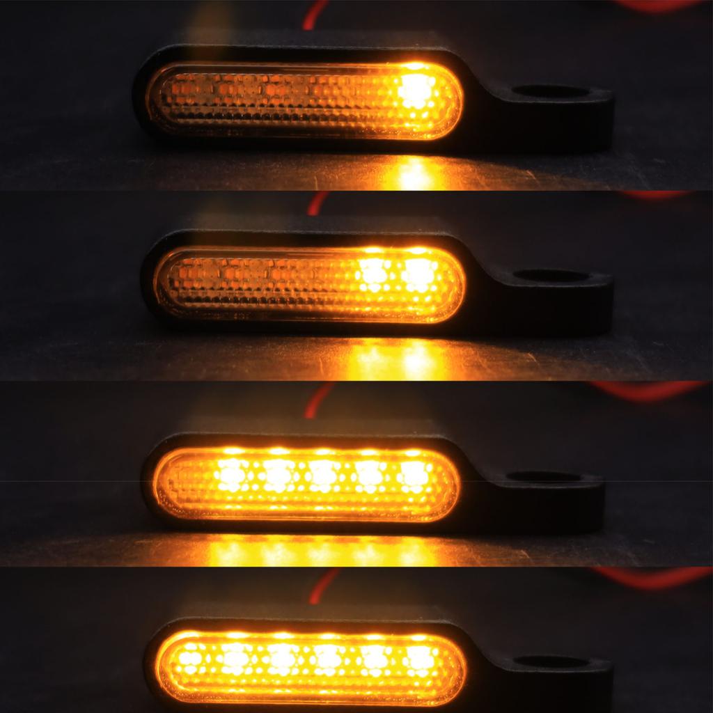 2Pcs Motorcycle LED Mini Turn Signals 12V Motorcycle Scooter Handlebar Indicators Lights Blinker Lamps Amber Flasher Taillight